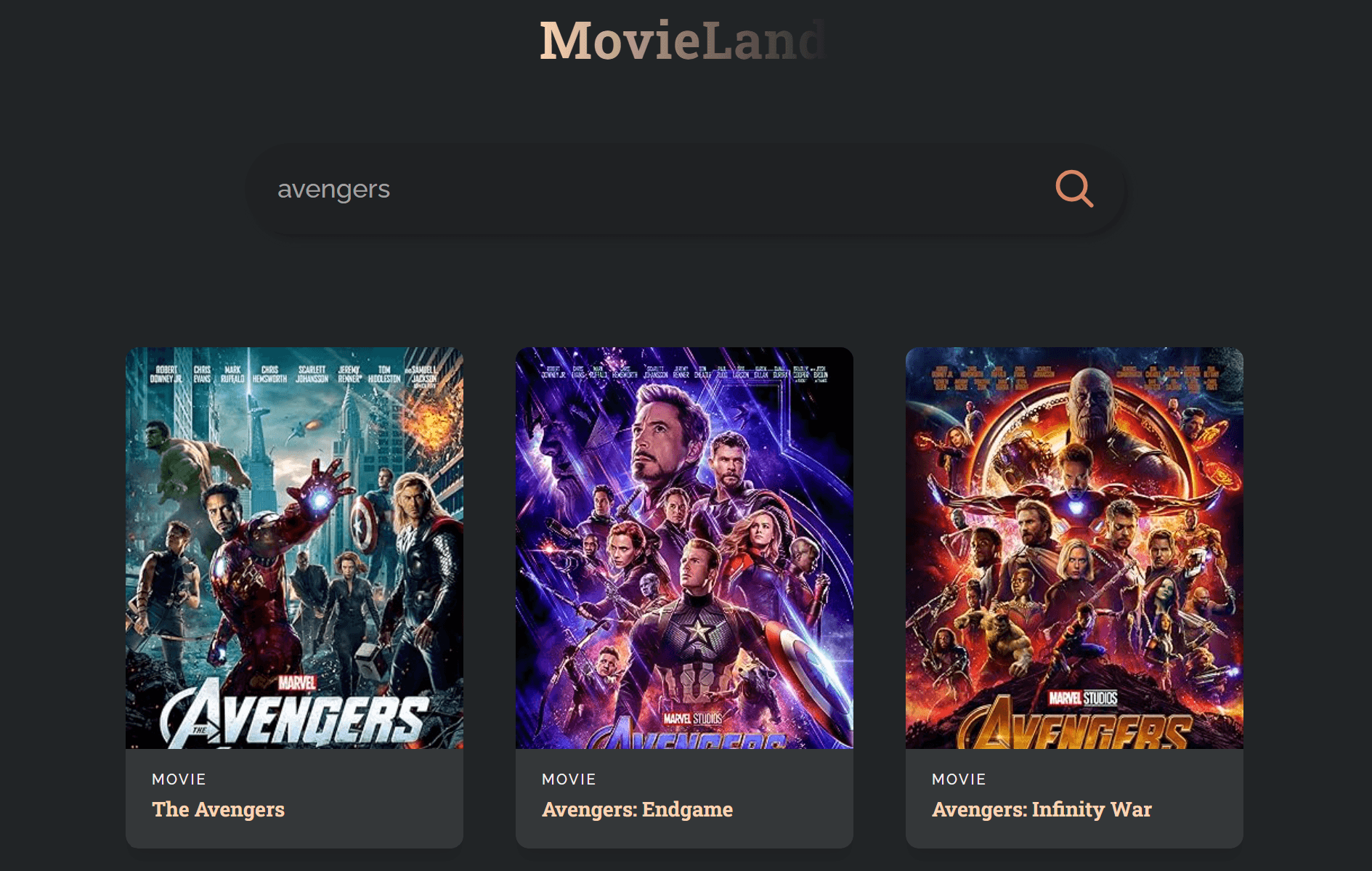 A movie search web app.