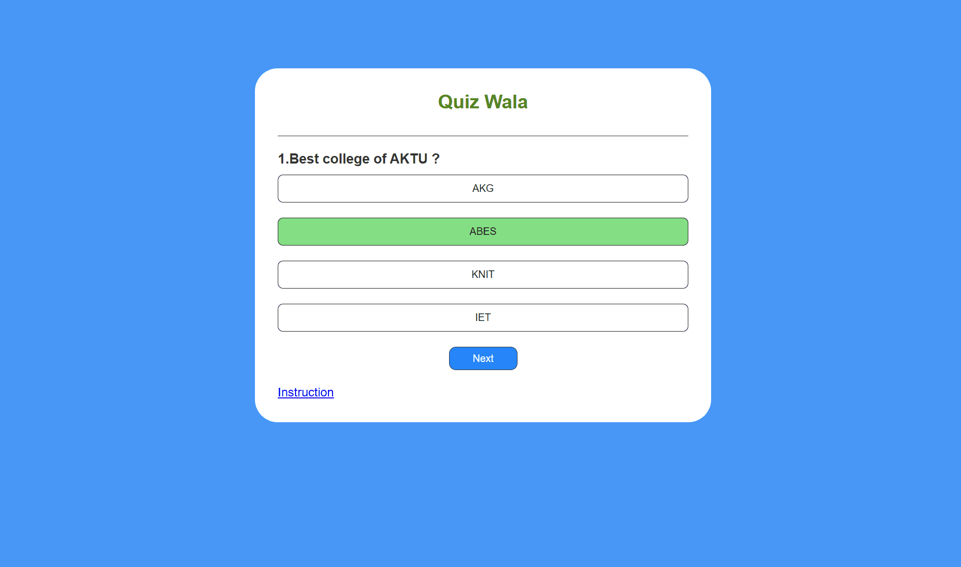 A quiz web app.